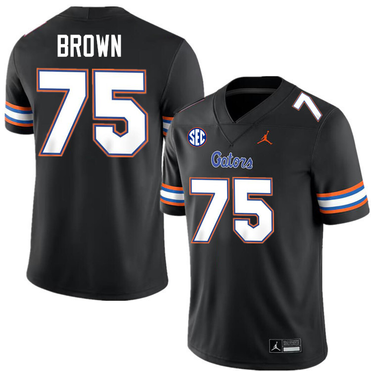 Lomas Brown Florida Jersey,Florida Gators #75 Lomas Brown Jersey Youth Uniforms-Black